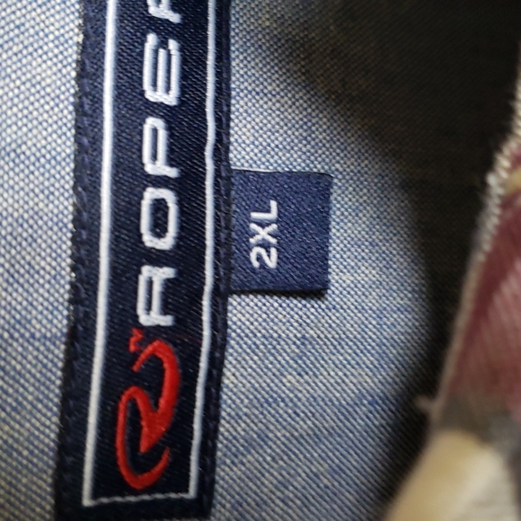 Roper plaid long sleeve button down mens shirt size  2XL - Picture 6 of 6